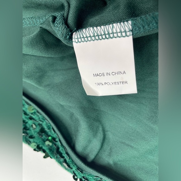 NWT Glamaker Green Sequin Formal Dress With Front Slit Size 1XL - Picture 11 of 13